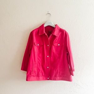 Chaps Hot Pink Jean Jacket 2XX 100% Cotton